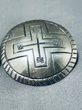 Important Kee Joe Benally Vintage Native American Navajo Sterling Silver Earrings-Nativo Arts