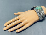 Dazzling Native American Navajo Royston Turquoise Sterling Silver Huge Bracelet-Nativo Arts