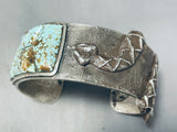Hea Vy Snake Signed Native American Navajo #8 Turquoise Mine Sterling Silver Bracelet-Nativo Arts