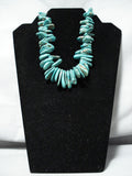 Native American Astonishing Vintage Santo Domingo Royston Turquoise Sterling Silver Necklace Old-Nativo Arts