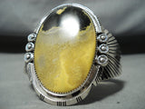 Eye-catching Navajo Honey Jasper Sterling Silver Bracelet Native American-Nativo Arts