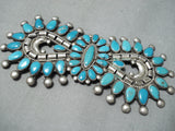 Most Unique Vintage Native American Navajo Victor Moses Begay Turquoise Sterling Silver Pin-Nativo Arts