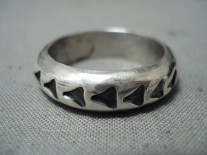 Impressive Navajo Sterling Silver Handstampings Ring Native American-Nativo Arts