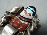 Dolly Banteah Vintage Native American Zuni Turquoise Sterling Silver Pendant Old-Nativo Arts