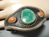 Impressive Vintage Native American Navajo Royston Turquoise Sterling Silver Bracelet Old-Nativo Arts