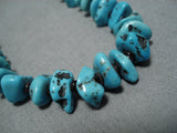 Very Rare!! Vintage Native American Navajo Persin Turquoise Sterling Silver Necklace Old-Nativo Arts