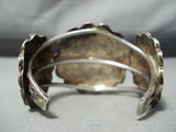 Early Huge Vintage Native American Zuni Turquoise Sterling Silver Inlay Bracelet-Nativo Arts