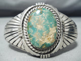 Massive Vintage Native American Navajo Godber Turquoise Sterling Silver Bracelet Old-Nativo Arts