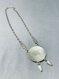 One Of The Most Unique Vintage Native American Zuni Turquoise Inlay Sterling Silver Necklace-Nativo Arts