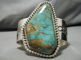 Huge Heavy Native American Navajo Ray Nez Native American Navajo Turquoise Sterling Silver Bracelet-Nativo Arts