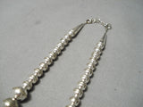 Superior Vintage Native American Navajo Hand Tooled Sterling Silver Necklace-Nativo Arts