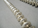 Hand Wrought Vintage Native American Navajo Sterling Silver Graduating Bead Necklace-Nativo Arts