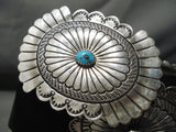 Important Vintage Native American Navajo Turquoise Sterling Silver Blackgoat Concho Belt-Nativo Arts