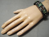 Early 1900's Vintage Native American Navajo Cerrillos Turquoise Sterling Silver Bracelet-Nativo Arts