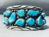 Cecil Lee Heavy Vintage Native American Navajo Turquoise Sterling Silver Bracelet Old-Nativo Arts