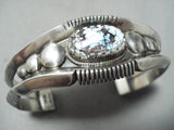 Important Native American Navajo Dry Creek Turquoise Verdy Jake Sterling Silver Bracelet-Nativo Arts