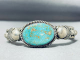 Important Artie Yellowhorse Vintage Native American Navajo Turquoise Sterling Silver Bracelet-Nativo Arts