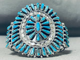 Fabulous Native American Navajo Turquoise Sterling Silver Bracelet Signed Tommy Lowe-Nativo Arts