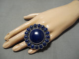 Biggest Best Native American Navajo Lapis Sterling Silver Ring-Nativo Arts