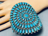 One Of The Biggest Crazy Vintage Native American Navajo Turquoise Sterling Silver Bracelet-Nativo Arts