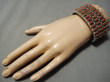 Important Navajo Sterling Silver Native American Coral Bracelet Cuff-Nativo Arts