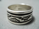 Detailed Vintage Navajo Intricate Sterling Silver Ring-Nativo Arts