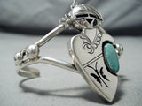 Important Native American Navajo Royston Turquoise Sterling Silver Kachina Bracelet-Nativo Arts