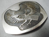 Native American Hopi Eagle Vintage Sterling Silver Handmade Buckle-Nativo Arts