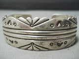 Advanced Detailed Vintage Native American Navajo Sterling Silver Segmented Bracelet-Nativo Arts