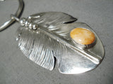 So Detailed!! Intricate Native American Navajo Sterling Silver Feather Shell Necklace-Nativo Arts