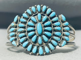 Henry Baca Vintage Native American Navajo Turquoise Sun Sterling Silver Bracelet-Nativo Arts