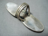 Colossal Native American Navajo Turquoise Mountain Turquoise Sterling Silver Ring-Nativo Arts