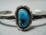 Outstanding Vintage Native American Navajo Bisbee Turquoise Sterling Silver Bracelet-Nativo Arts