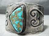 Museum Vintage Hopi/ Native American Navajo Turquoise Sterling Silver Wave Bracelet Old-Nativo Arts