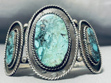 Incomparable Vintage Native American Navajo Blue Diamond Turquoise Sterling Silver Bracelet-Nativo Arts