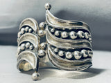 Intricate Vintage Southwestern Sterling Silver Clasp Bracelet-Nativo Arts