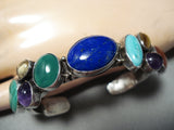Fascinating Navajo Lapis Multi-stone Sterling Silver Bracelet Native American-Nativo Arts