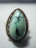 Superior Vintage Native American Navajo Damale Turquoise Sterling Silver Ring Old-Nativo Arts