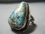 One Of The Best Vintage Native American Navajo Carlin Turquoise Sterling Silver Ring Old-Nativo Arts