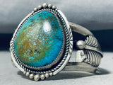 Phenomenal Vintage Native American Navajo Pilot Mountain Turquoise Sterling Silver Bracelet-Nativo Arts