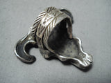 Marvelous San Felipe Native American Sterling Silver Skull Ring-Nativo Arts