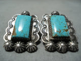 Incredible Vintage Native American Navajo Royston Turquoise Sterling Silver Earrings-Nativo Arts