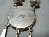 Important Vintage Native American Navajo Ernest Benally Turquoise Sterling Silver Necklace-Nativo Arts
