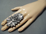 Heavy 41 Gram San Felipe Sterling Silver Chief Head Ring-Nativo Arts