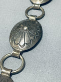 Orville Tsinnie Very Rare Vintage Native American Navajo Sterling Silver Concho Belt Necklace-Nativo Arts