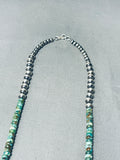 Dancing Kokopelli Native American Navajo Green Turquoise Sterling Silver Necklace-Nativo Arts