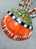 Native American One Of The Best Vintage Santo Domingo Green Turquoise Heishi Necklace Old-Nativo Arts