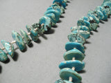 Chunky Dunky Vintage Santo Domingo Native American Navajo Turquoise Nugget Necklace Old-Nativo Arts