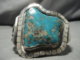 Magnificent Vintage Native American Navajo #8 Turquoise Sterling Silver Bracelet Old-Nativo Arts