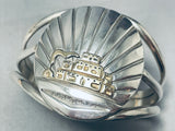 Pueblo Gold Vintage Native American Navajo Sterling Silver Bracelet Cuff-Nativo Arts